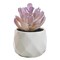 Mini Purple Fake Plants for Women Desk Faux Succulents in Pots Small Realistic Artificial Succulents for Home Office Decor